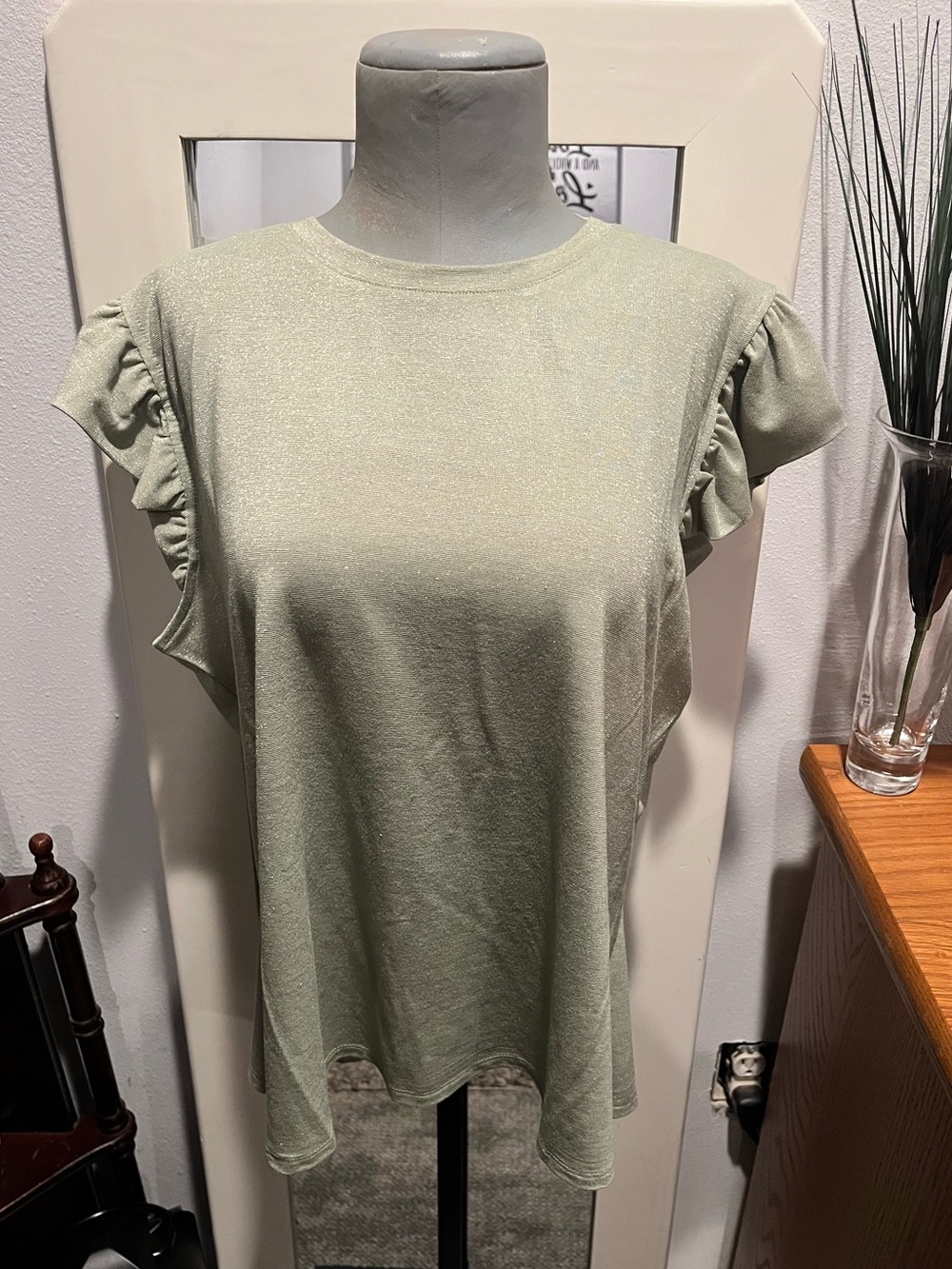 Love and Promises Green Sparkling Top